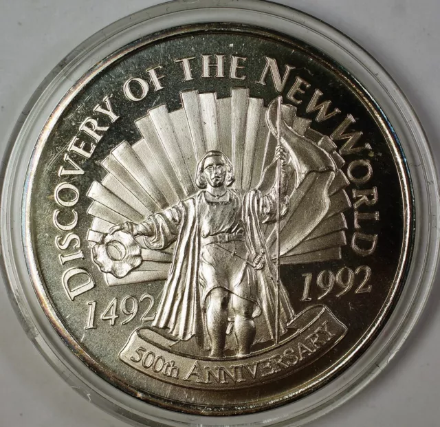 1992 Discovery of The New World Christopher Columbus Uncirculated Silver Medal