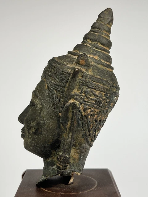 Thai Thailand Ayutthaya bronze Buddha Bronze Buddha Head ca. 18-19th century 4