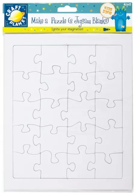 Craft Planet 20pce en Blanco A4 Jigsaw Puzzle Niños Creativo Diversión Pk2