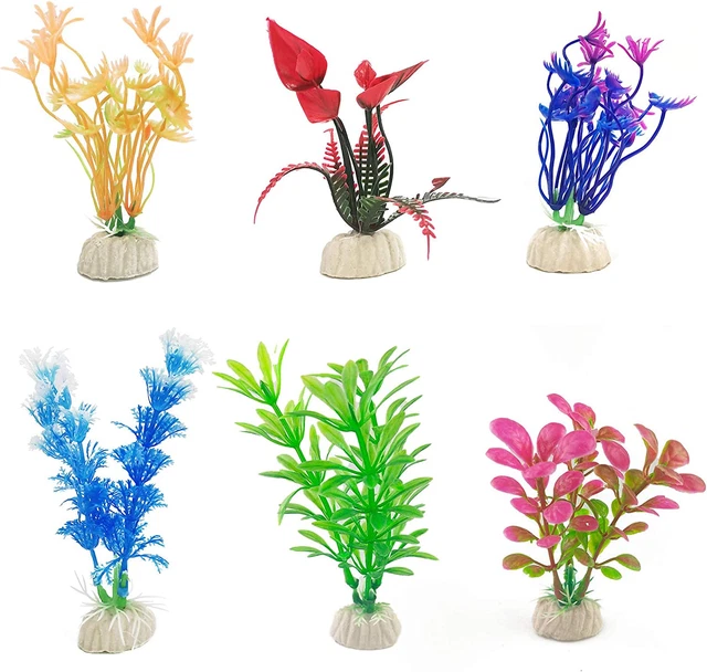 6" Artificial Plastic Decoration Aquarium Plant for Fish Tank New