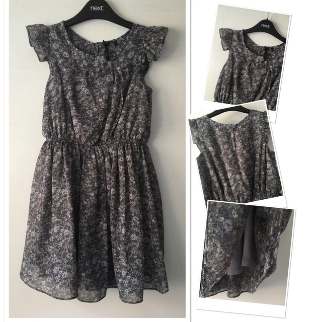 Abito galleggiante foderato floreale Next Ditsy grazioso stile chiffon foderato 6 anni