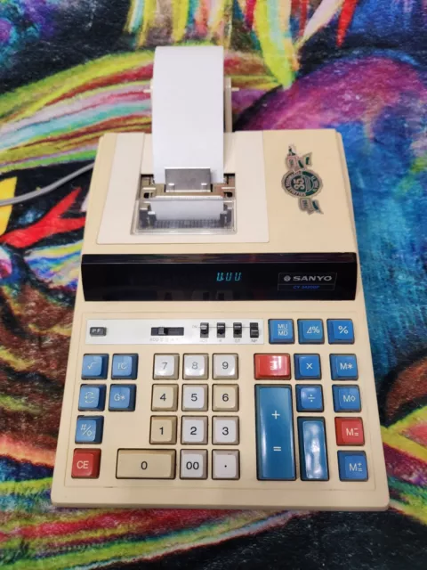Sanyo Electronic Calculator Adding Machine Model CY 3420DP w/ Printer Paper