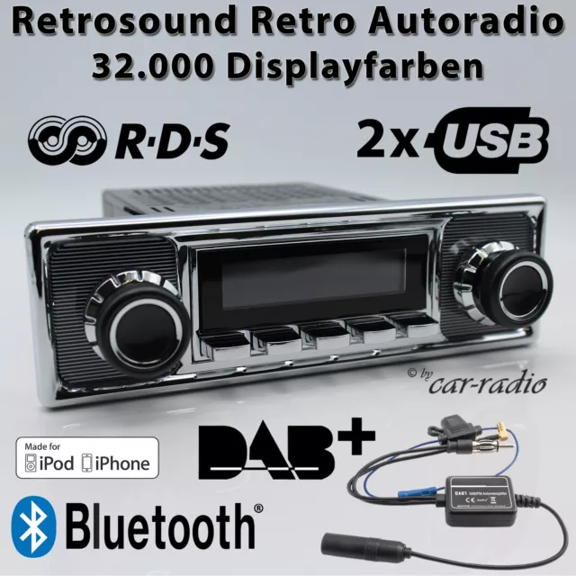 Retrosound Motor-6 DAB+ Komplettset Becker Oldtimer Retro Autoradio USB MP3 AUX