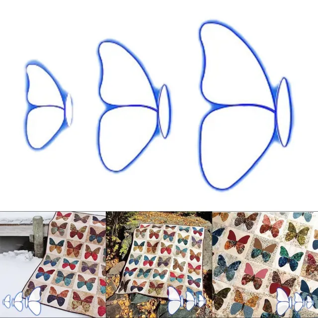 Elegante conjunto de plantillas de acolchado de mariposa herramienta de costura de acrílico para diseños únicos