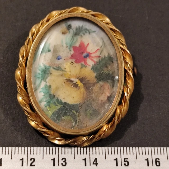 Ancienne Broche Décor Paysan - Occasion - Style Vintage - Réf. REF06526J