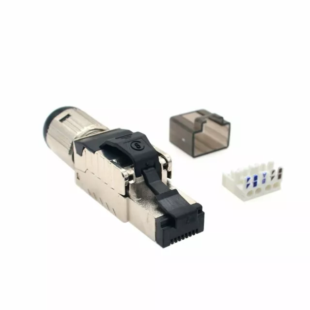 SHIELDED CAT 8 CAT7 CAT6A STP RJ45 Field Plugs LAN Crimps Ends Connectors 2 PACK 2