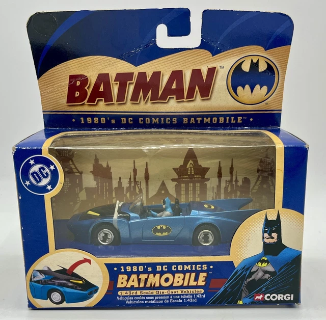 Voiture Miniature Corgi 1/43 Batmobil 1960 - Modèle V1 En Métal, Bleu, Thème Batman, Occasion