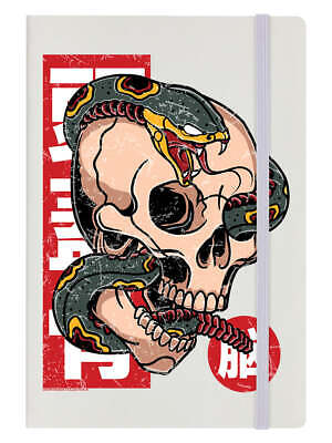 Cranio Serpente CREMA PER TATUAGGI A5 COVER RIGIDA notebook, poco ortodosso GIORNALE Morte Gotico
