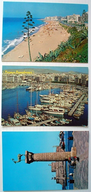 Lot Of 3 Vintage Unused Post Cards, Greece ***** 3 Cartes Postales De La Grèce