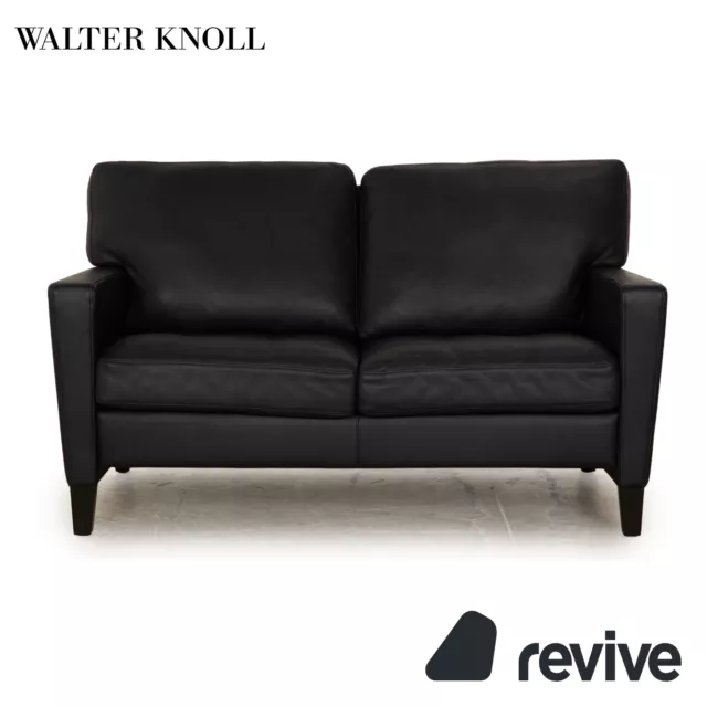 Walter Knoll Henry Leder Zweisitzer Dunkelblau Sofa Couch