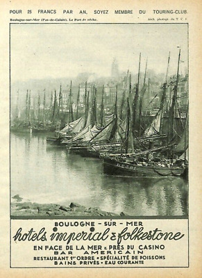 Boulogne-Sur-Mer ( 62 ) Hotels Impérial Et Folkestone / Publicité 1931