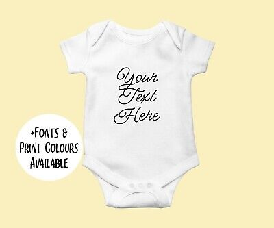 Funny Your Text Here Baby Vest Grow Bodysuit Personalised Gift