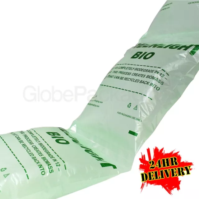 125 x LARGE Biodegradable Green Air Pillows Cushions Void Loose Fill 200x200mm