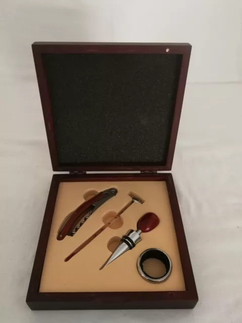 SET da VINO per SOMMELIER - Cavatappi/apribottiglie/Elegante tappo/Termometro