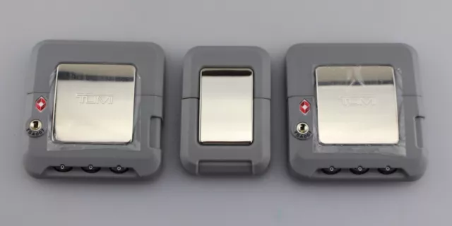 TUMI '19 Degree' Gray / Chrome Combination TSA Luggage Locks (3 Piece)
