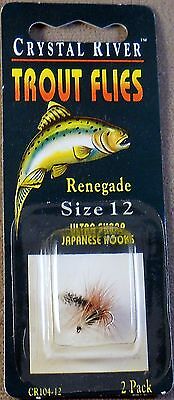 Fishing Lure Crystal River Trout Flies Size 12 Renegade Pack Of 2 Dry Fly Hooks