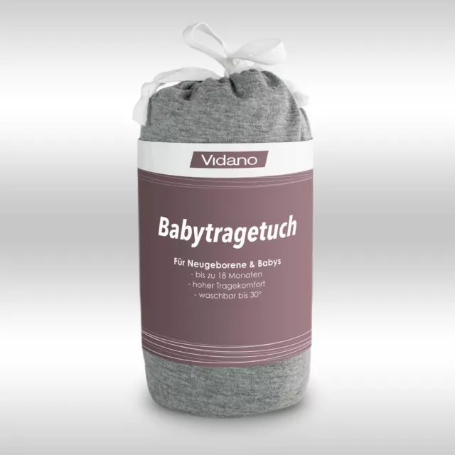 Premium Babytragetuch von Vidano - Baby Tragetuch für Neugeborene aus Baumwolle 2