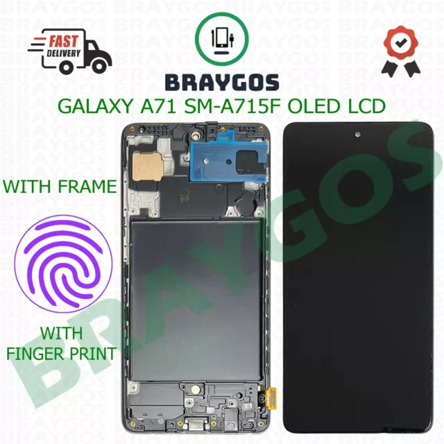 Replacement For Samsung Galaxy A71 SM-A715F OLED LCD Touch Screen Display Frame