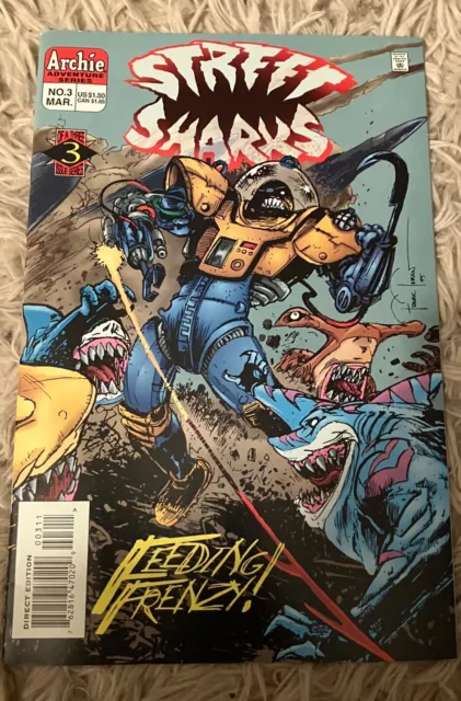 Street Sharks #3 FN+/VF- (1996) Archie Adventure Series Tv Show Comic Book