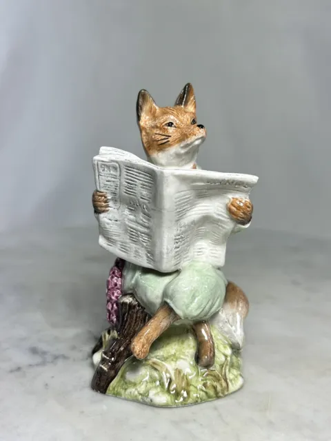 Royal Albert “Foxy Reading” Figurine Beatrix Potter BP-6a Stamp - F. Warne 1990