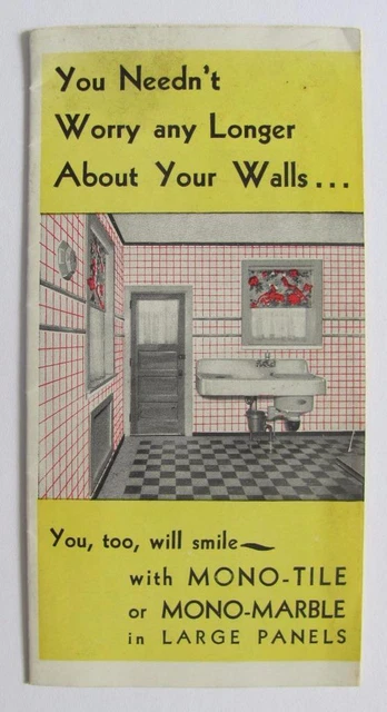 ca. 1932 MONO - TILE ARCHITECTURE BROCHURE, STANDARD WALL COVERING Philadelphia
