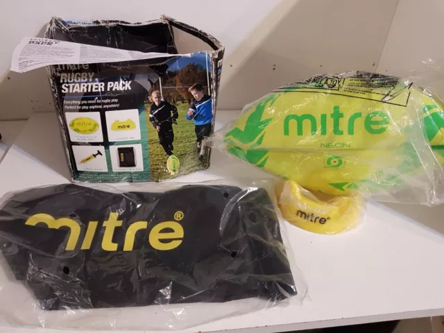 Mitre  Rugby Starter Pack | Yellow |  With Kickstand And Bag...( No Pump...