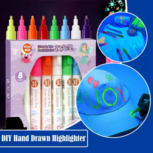 Glowing in The Dark Marker Pen DIY Graffiti Fluorescent Pen Luminous Pen UK