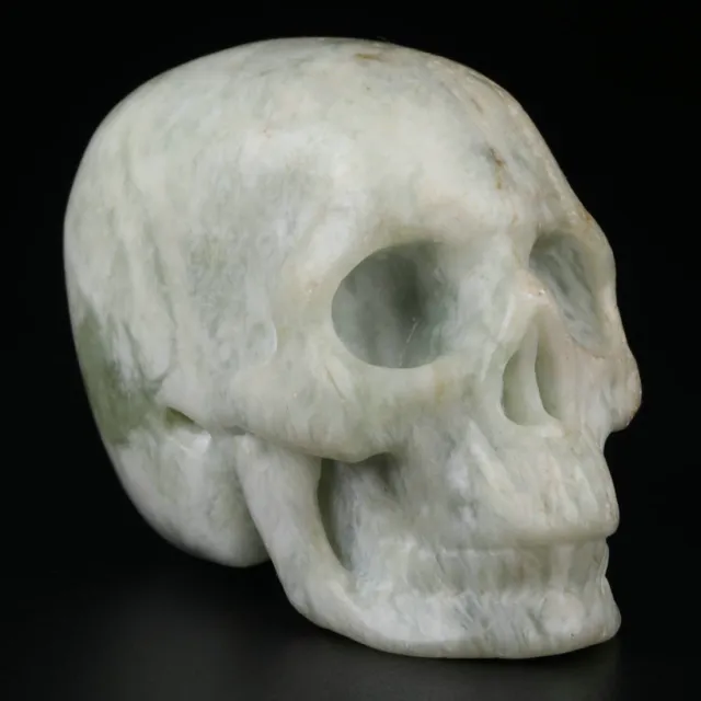 1.9" Xiuyan Jade Carved Crystal Skull, Realistic, Crystal Healing