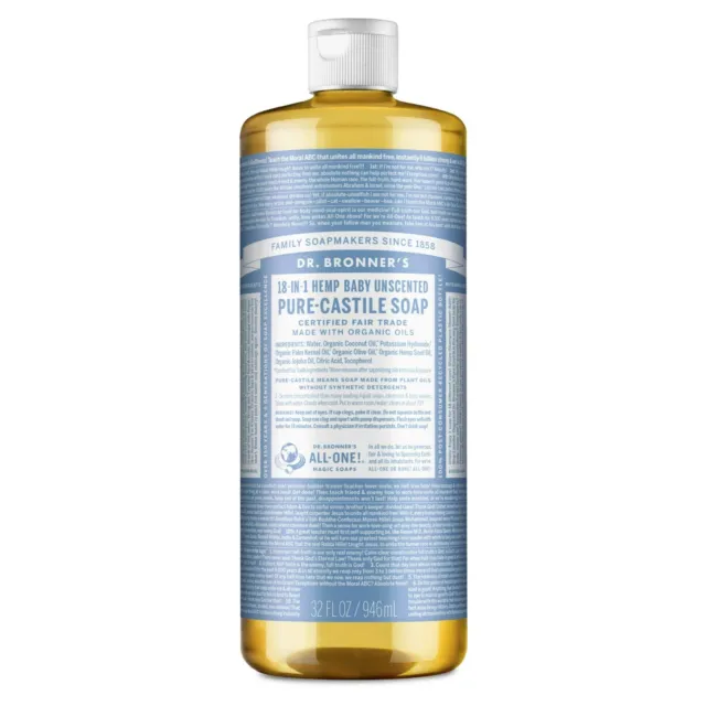 Dr. Bronner's Pure-Castile Liquid Soap – Baby – 32 oz