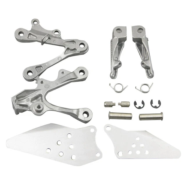 Pedali Poggiapiedi Anteriore Pedali Cromato Alluminio per KAWASAKI ZX6R 2009 2010 2011