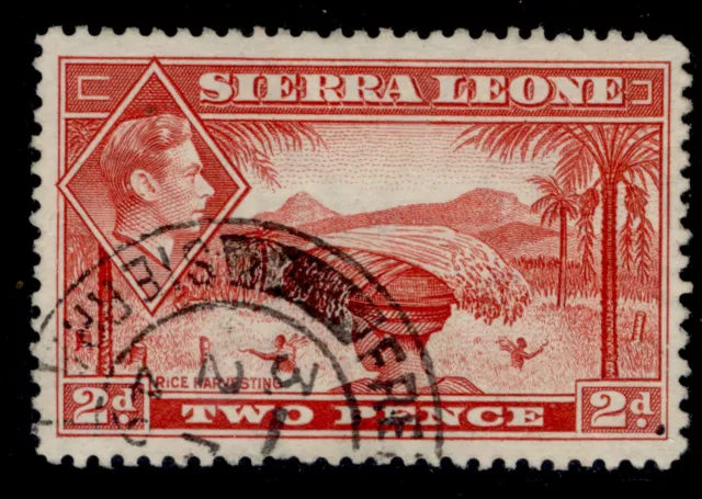 SIERRA LEONE GVI SG191a, 2d scarlet, FINE USED.