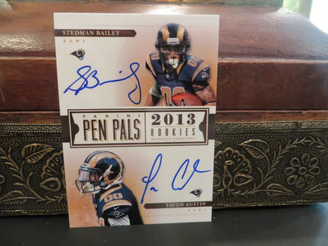 National Treasures ROOKIE Pen Pals Autograph Stedman Bailey Tavon Austin 2013