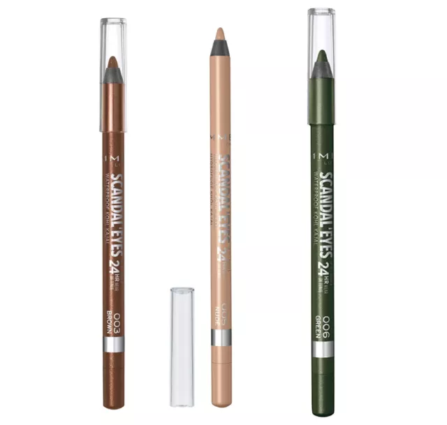 Rimmel Scandaleyes Waterproof Kohl Kajal EyeLiner Pencil --Choose shade-
