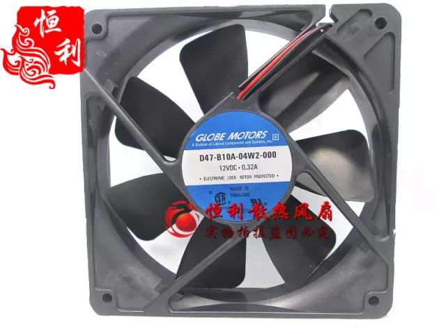 1PC GLOBE MOTORS D47-B10A-04W2-000 12025 12V 0.32A 2-wire needle cooling fan ＃