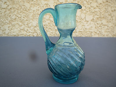 ancien flacon bleu verre soufflé qajar XIXe Turquie Iran Perse extrême Orient 2
