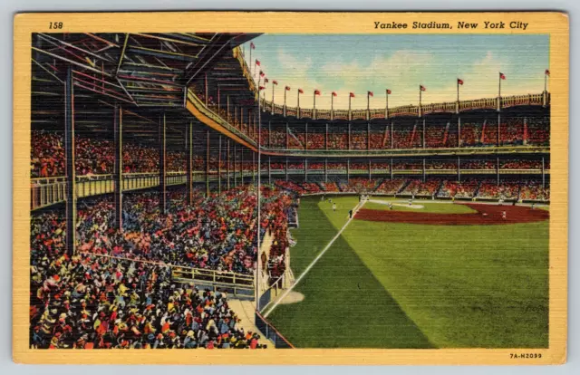 c1940s Yankee Stadium New York City Baseball Vintage Postcard