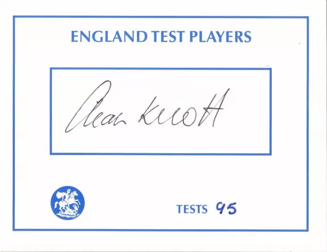 England Cricket ALAN KNOTT Signed Test PLAYERS Card b.1946