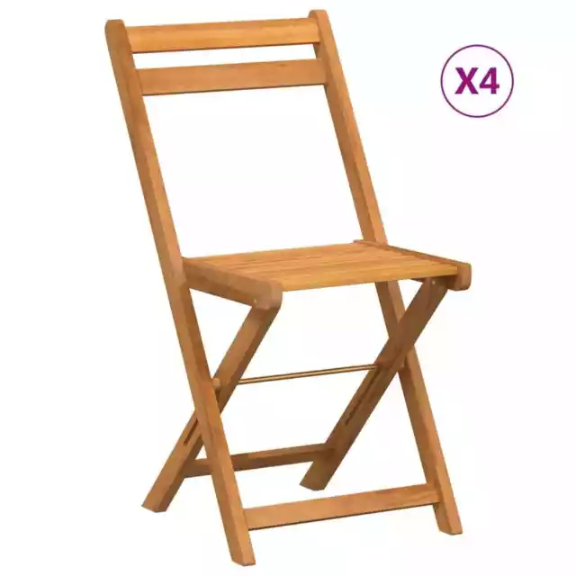 Chaises de bistrot pliantes lot de 4 bois d'acacia solide 2