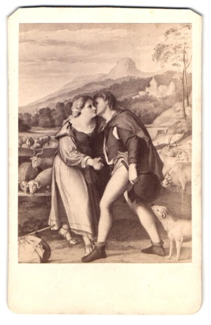 Fotografie F. & O. Brockmann, Dresden, Gemälde Jacob und Rahel, Begegnung nach
