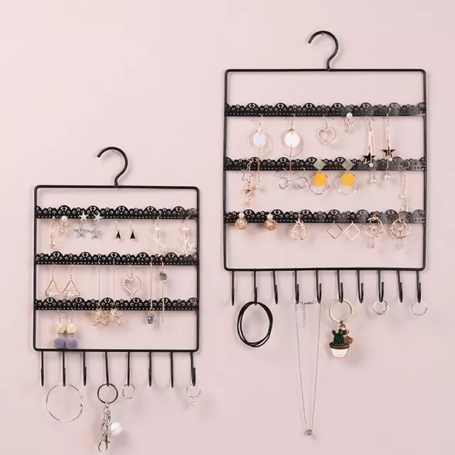 Jewelry Earring Organizer Wall Hanging Holder Necklace Display Stand Rack Holder