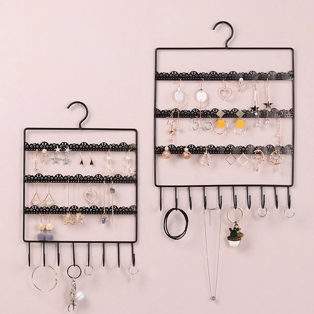 Jewelry Earring Organizer Wall Hanging Holder Necklace Display Stand Rack Holder