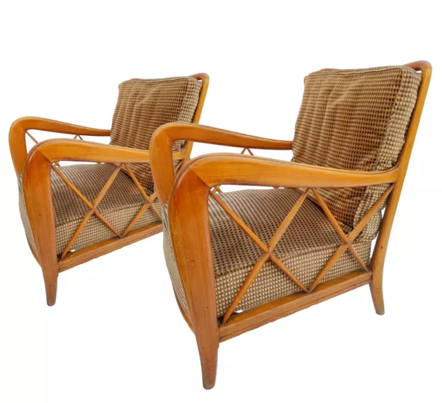 coppia di poltrone originali anni 50 design paolo buffa vintage