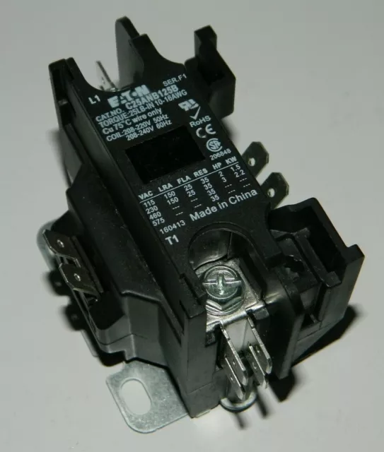 New C25ANB125B Eaton Cutler Hammer Contactor - 25 Amp / 1 Pole / 208/240V Coil