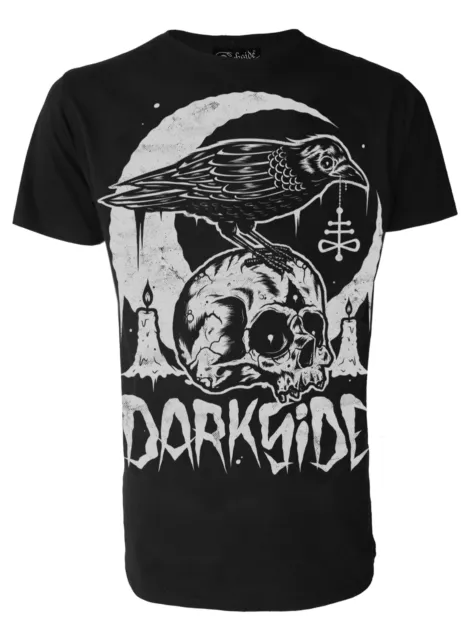 Darkside - SKULL CROW - Mens T-Shirt - Black -  Goth, Wiccan, Rock Occult