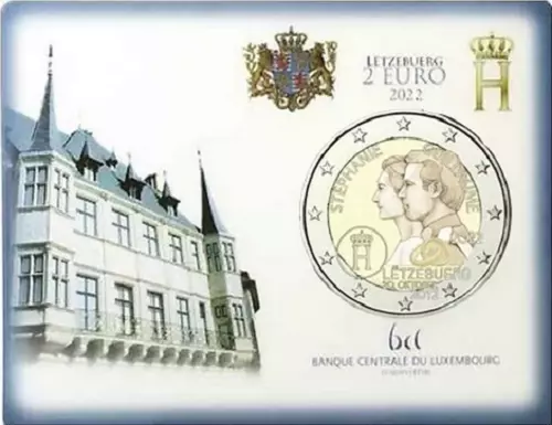 1x 2euro commémo. Luxembourg 2022 - Mariage (neuve) sous coincard