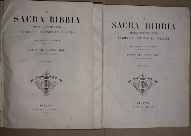 Raro 1869 Figurato Folio Dorè Giacomelli Sacra Bibbia Treves Milano Raro 1869 Figurato Folio Dorè Giacomelli Sacra Bibbia Treves Milano