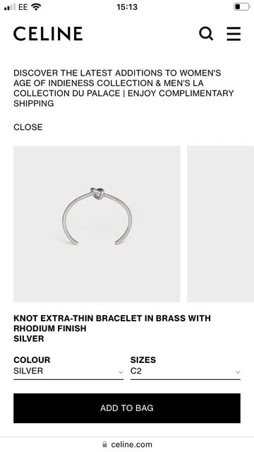 Celine extra sales thin knot bracelet