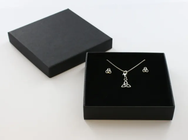 Large Black Jewellery Box for Earrings Charms Pendants and necklaces
