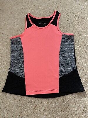 Young Dimension Young Girls Tight Fit Sports Top Age 9-10 Years Pink And Black
