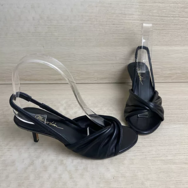 3.1 Phillip Lim “BRIGITTIE” Black Leather Kitten Heel Slingback Sandals, 35.5